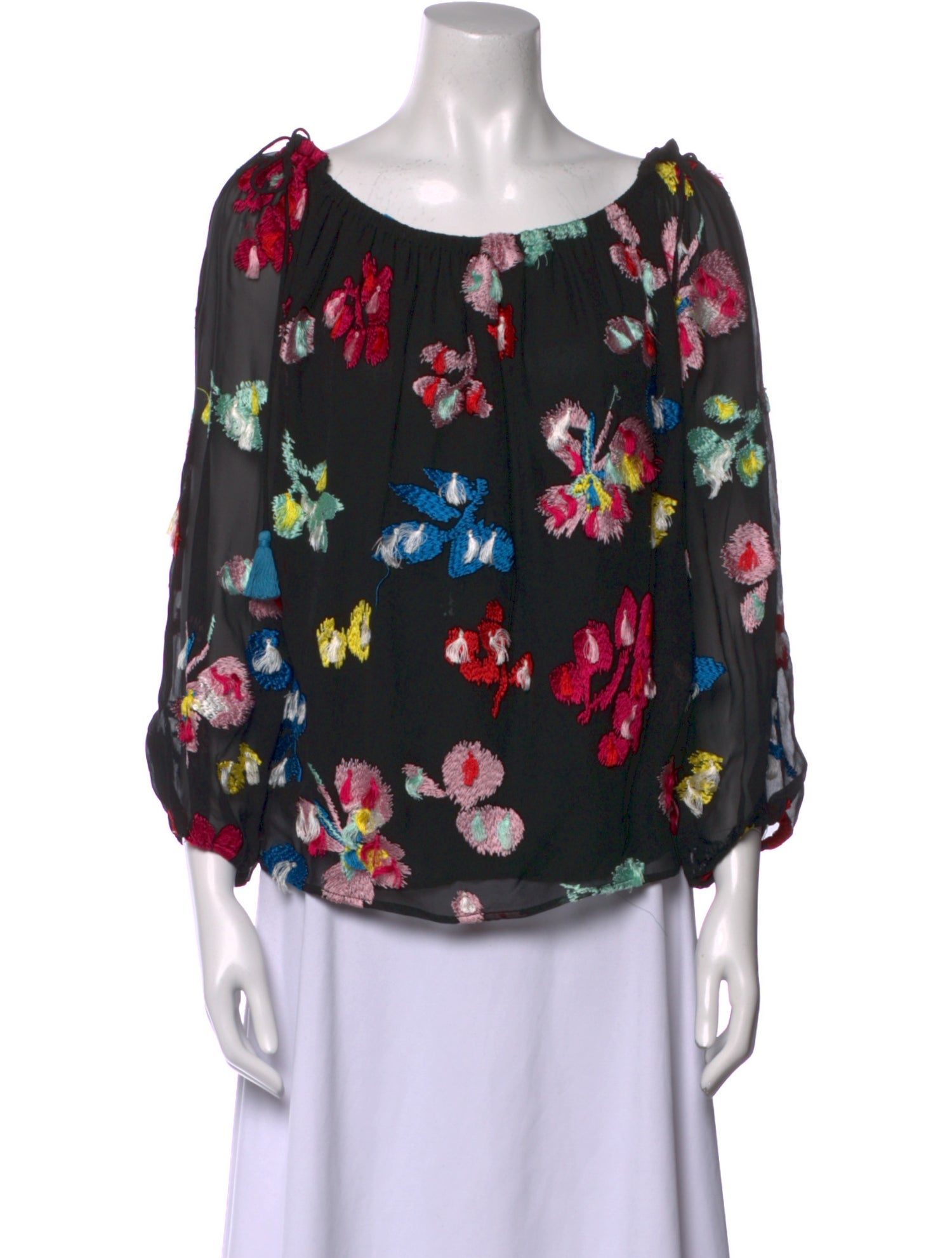 Tanya Taylor Silk Floral Print Blouse